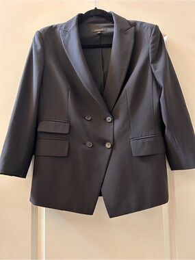 Ann Taylor Virgin Wool Blend Double Breasted Blazer Suit Jacket. Office. Classic